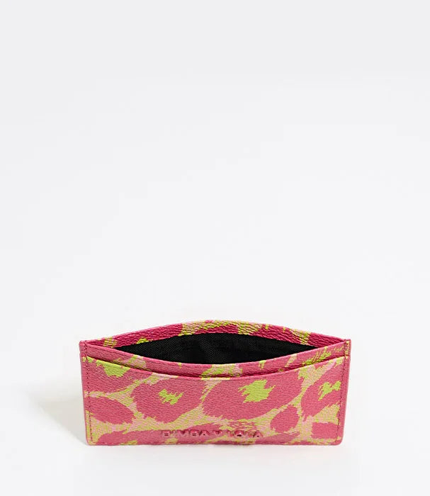 מחזיק כרטיסים אופנתי בעיצוב כתמים ורוד וצהוב מבית BALENCIAGA, נמכר באתר CHOZEN