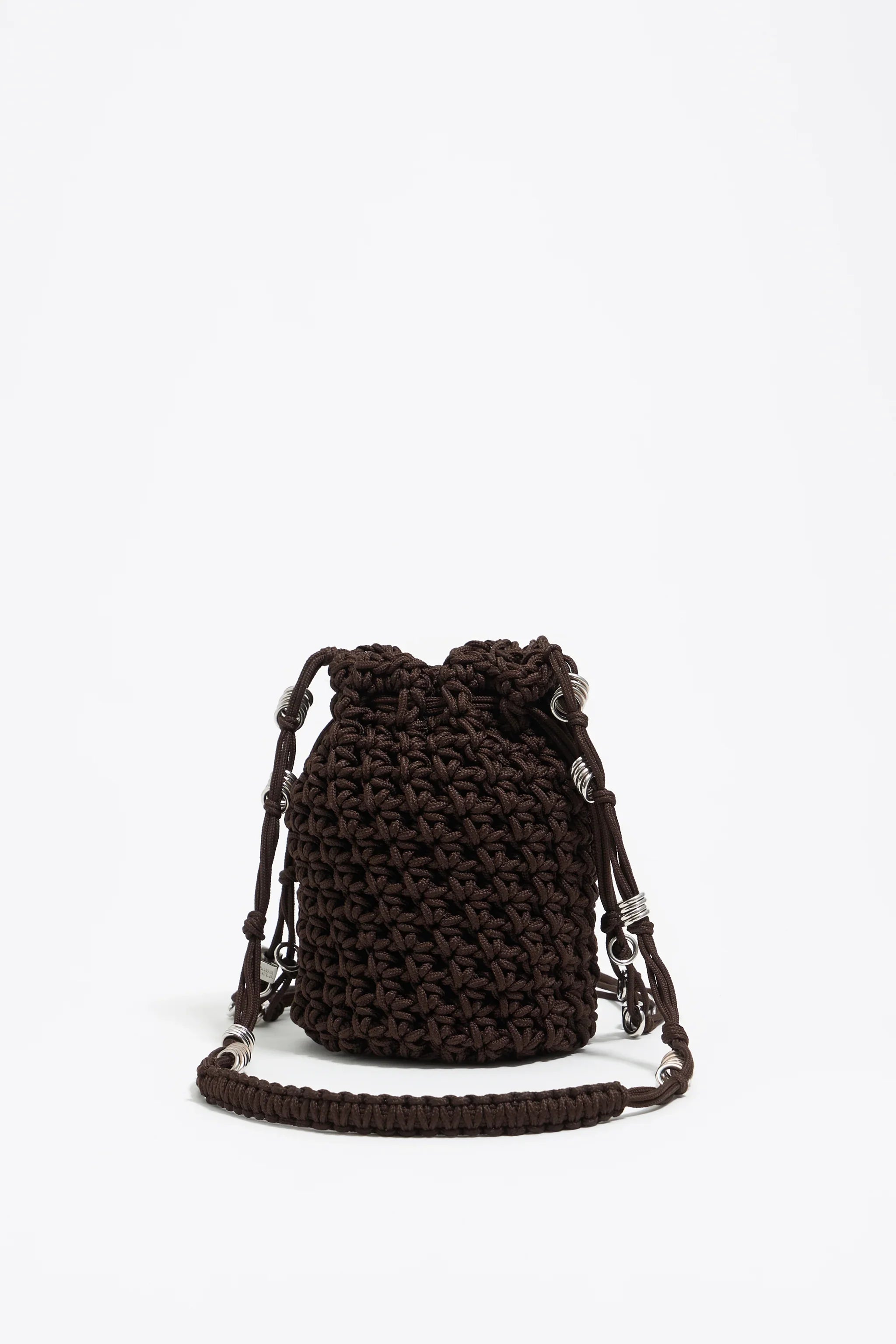 תיק שק קטן ארוג חום עם רצועה, עיצוב אופנתי, CHOZEN מותגים מובילים