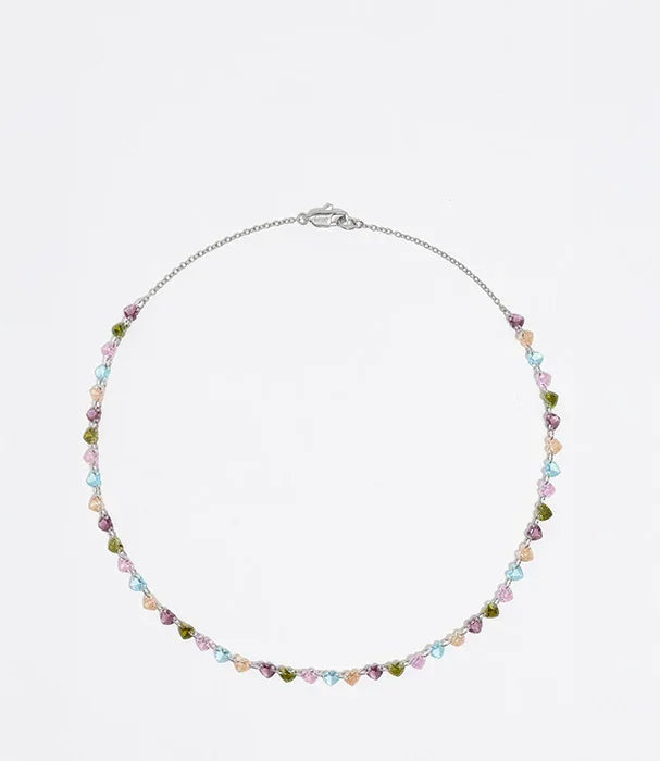 שרשרת כסף עדינה עם חרוזים צבעוניים, תכשיט אופנה CHOZEN, קבוצת אלפא