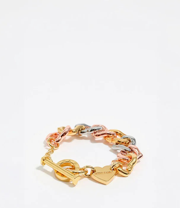 צמיד גורמט בשלושה צבעים עם תליון לב זהב, תכשיטים יוקרתיים CHOZEN