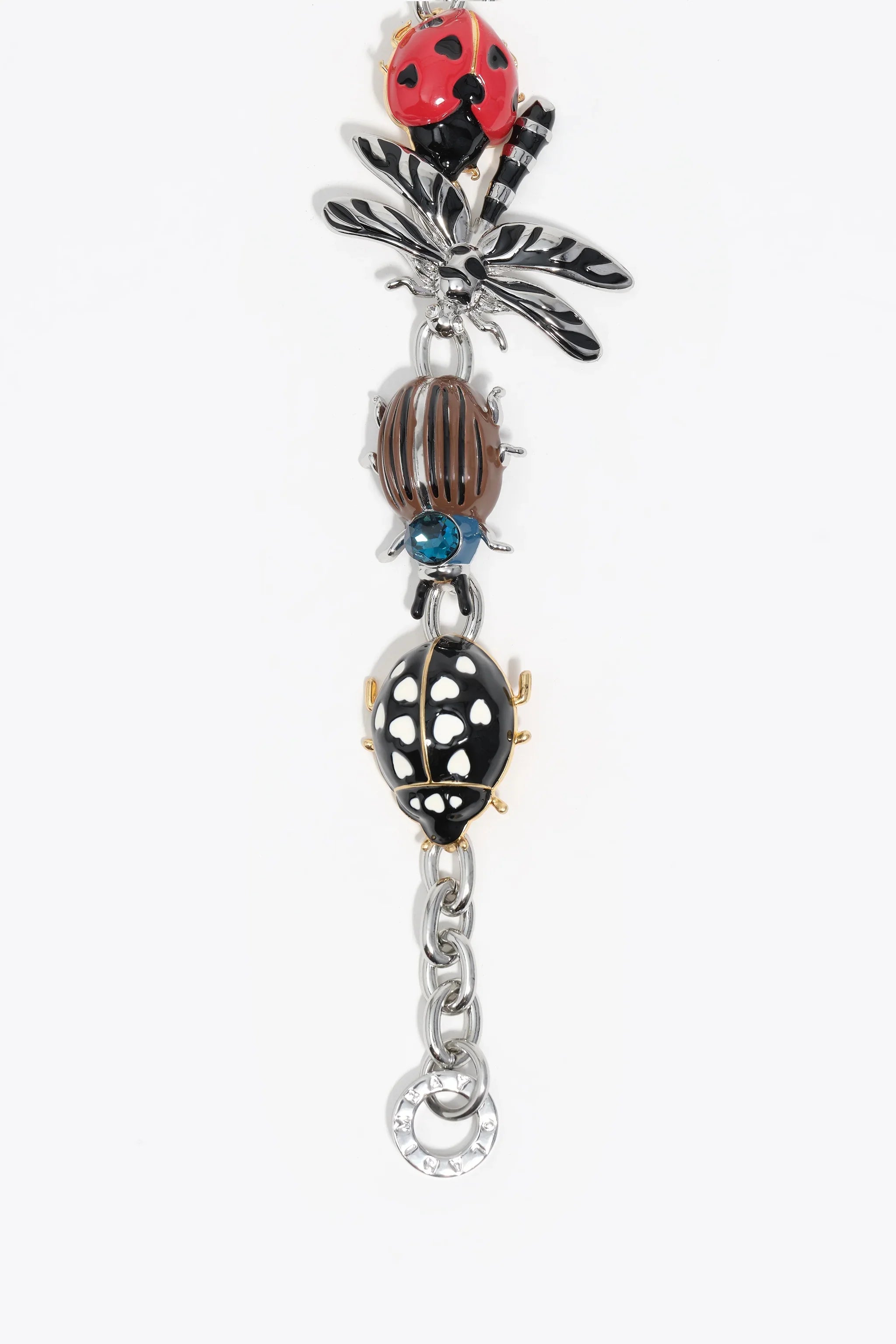 מחזיק מפתחות בעיצוב חיפושיות, שחרורית ותליון כסף, מבית CHOZEN