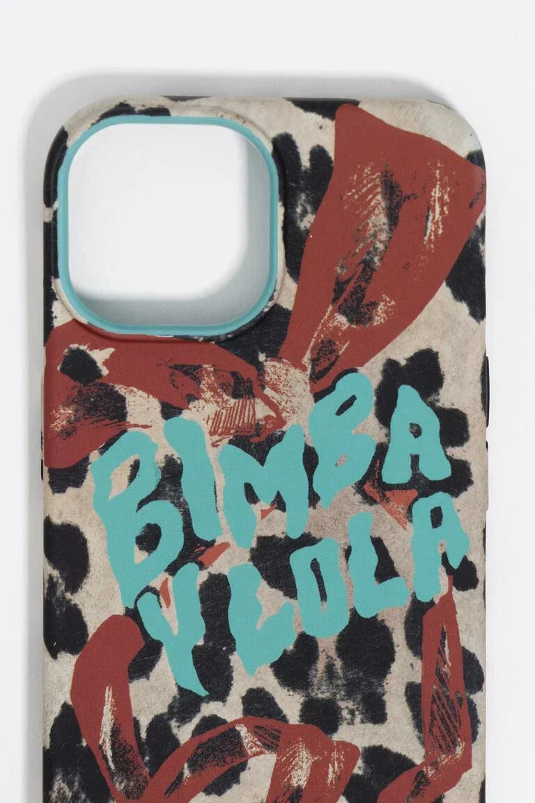כיסוי לטלפון דגם BIMBA Y LOLA בעיצוב מנומר עם הדפס פסים אדומים, נמכר ב-CHOZEN יבואן רשמי