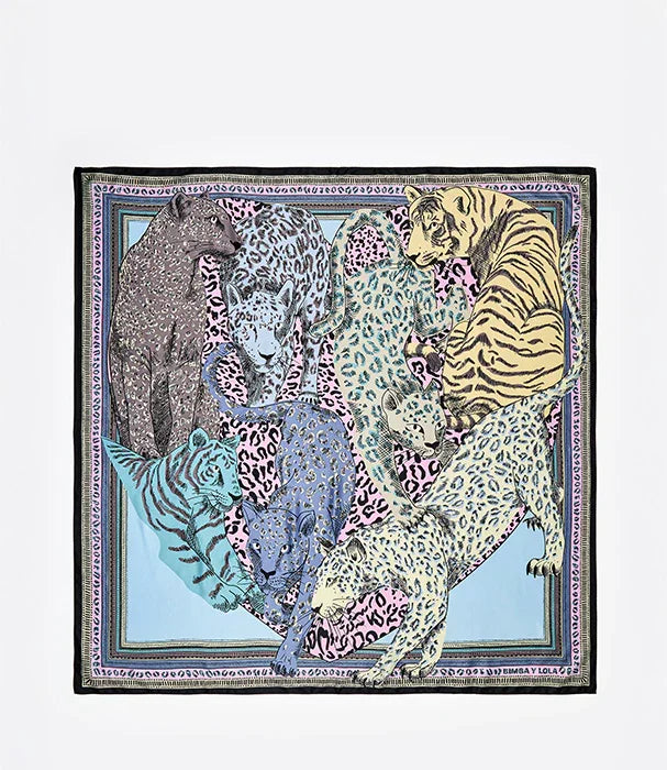 צעיף מעוצב עם הדפס נמרים צבעוניים, מבית מותגים מובילים ב-CHOZEN