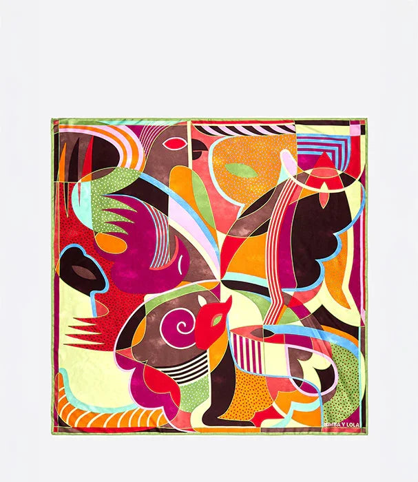 צעיף צבעוני בעיצוב מופשט, פריט אופנה נחשק מחנות CHOZEN, מותגים מובילים לקבוצת אלפא