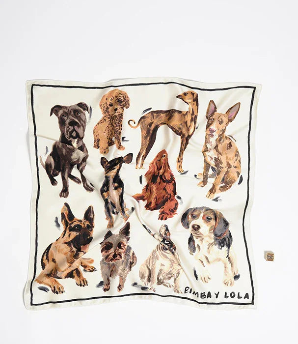 צעיף מעוצב עם איורי כלבים, בימבה י לולה, מבית CHOZEN – מותגים מובילים קבוצת אלפא