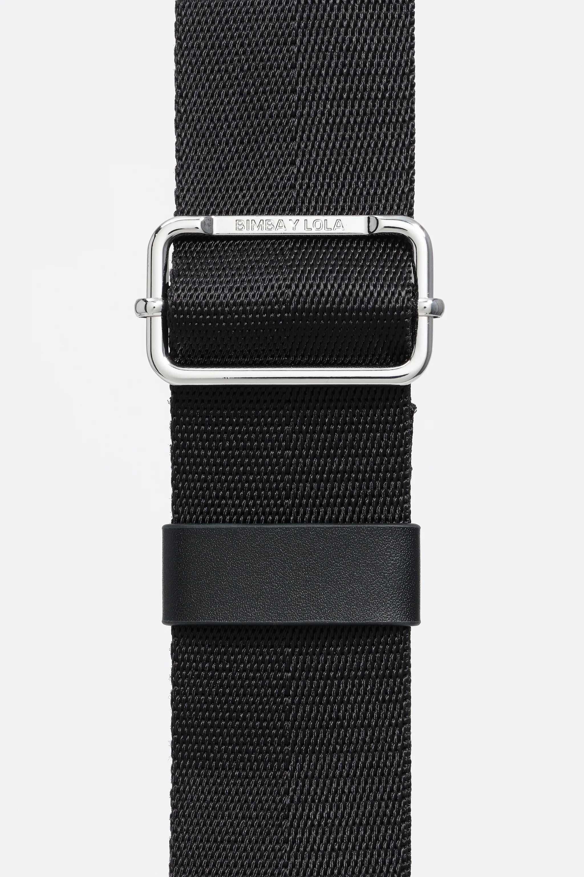 רצועת תיק שחורה עם אבזם כסף Bimba Y Lola, אופנה יוקרתית CHOZEN