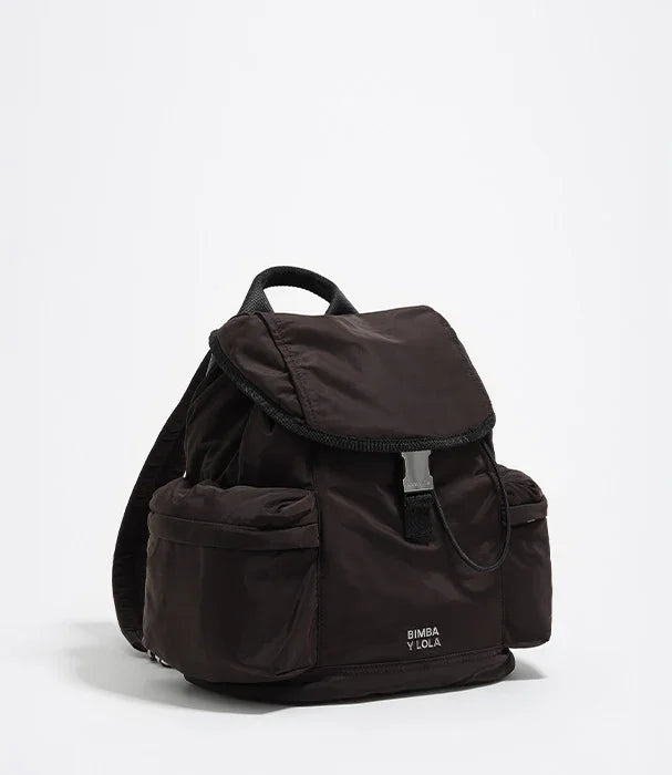 תיק גב שחור אופנתי Bimba Y Lola עם תא צד, מוצר ייבוא קבוצת אלפא CHOZEN