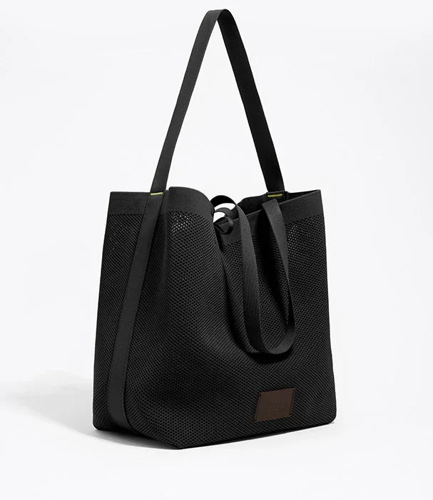 תיק יד שחור מעוצב מבד רשת, CHOZEN, אופנה איכותית מקבוצת אלפא