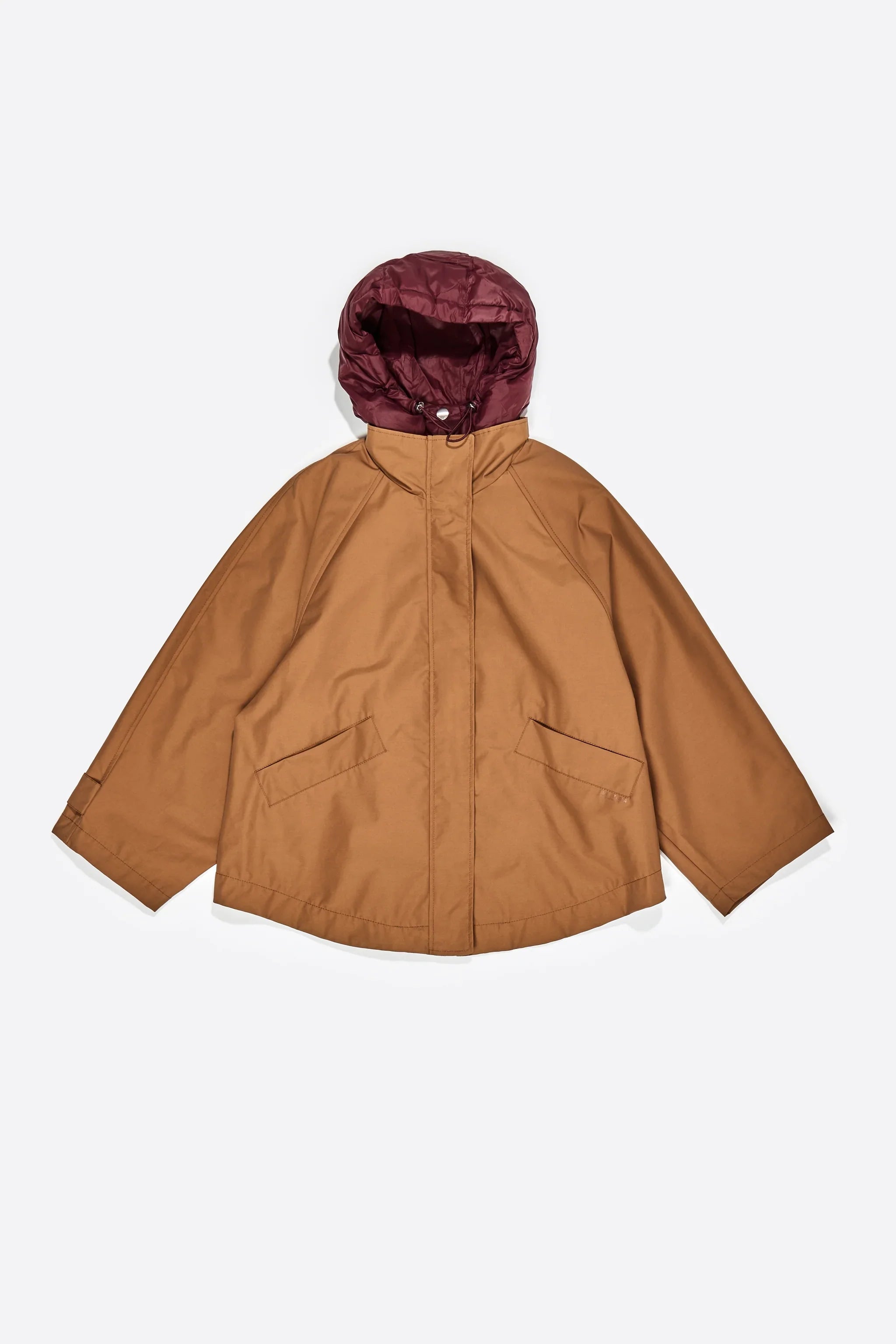 מעיל חום עם קפוצ׳ון בצבע בורדו מבית CHOZEN, אופנה עכשווית לקבוצת אלפא