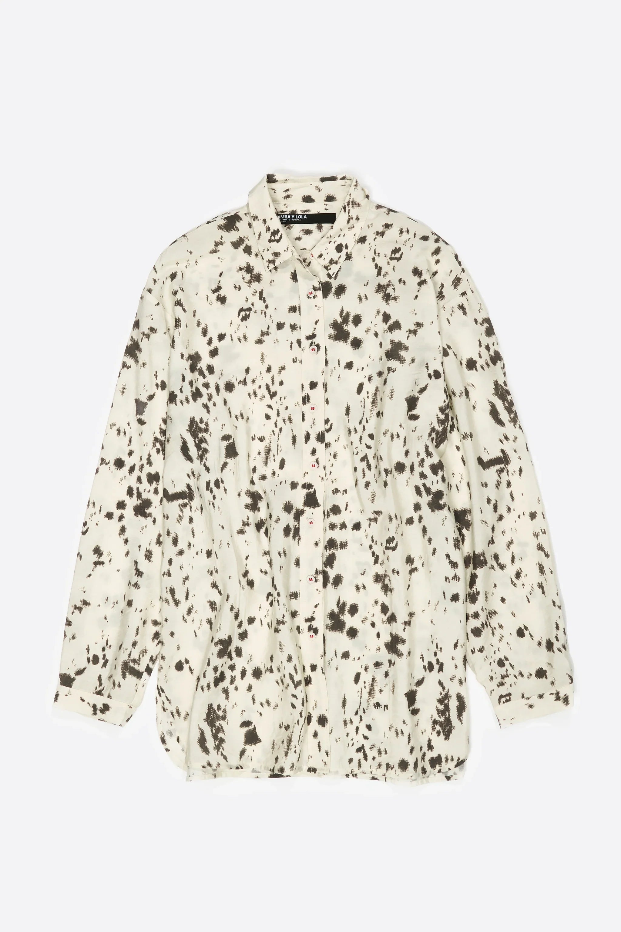 חולצה ארוכה בסגנון מנומר שחור-לבן, אופנה טרנדית מבית CHOZEN