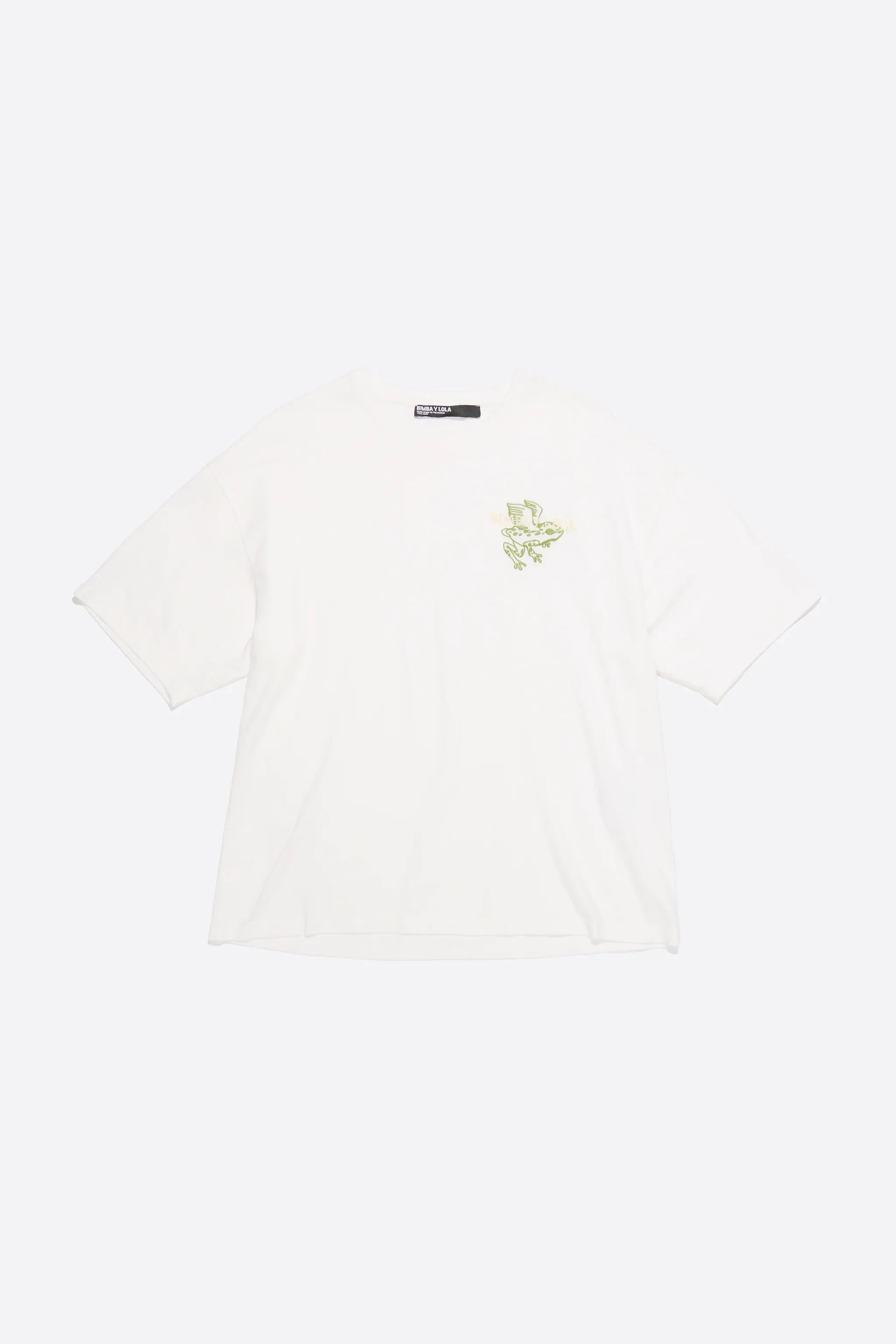 טי שירט לבנה בעיצוב נקי עם לוגו BALENCIAGA ירוק על החזה, אופנה יוקרתית בחנות CHOZEN