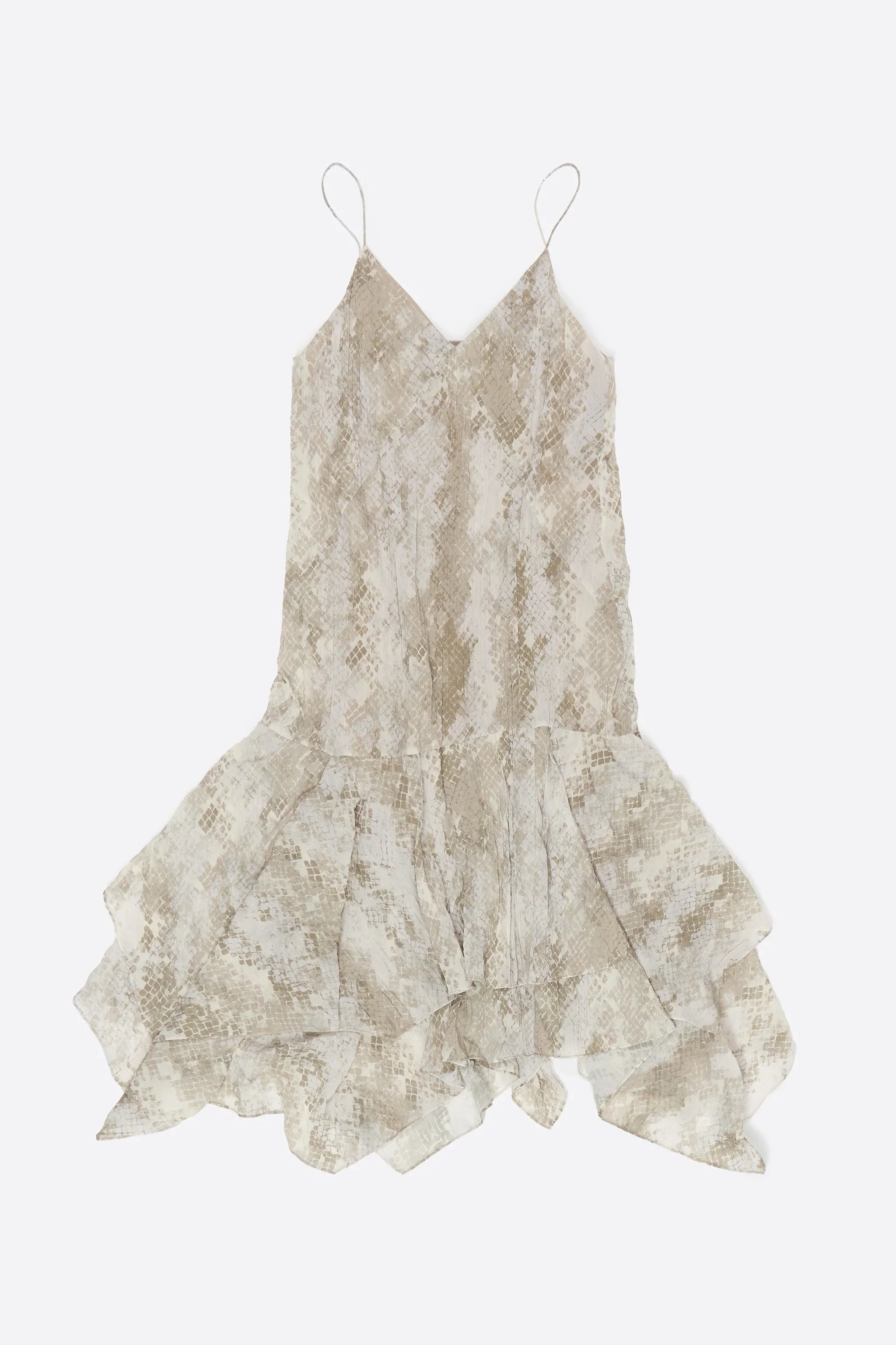 שמלת קיץ קלילה לנשים בעיצוב משופשף דמוי עור נחש, כתפיות דקות, אופנה CHOZEN