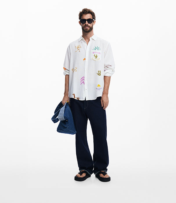 דזיגואל חולצה מכופתרת לגברים