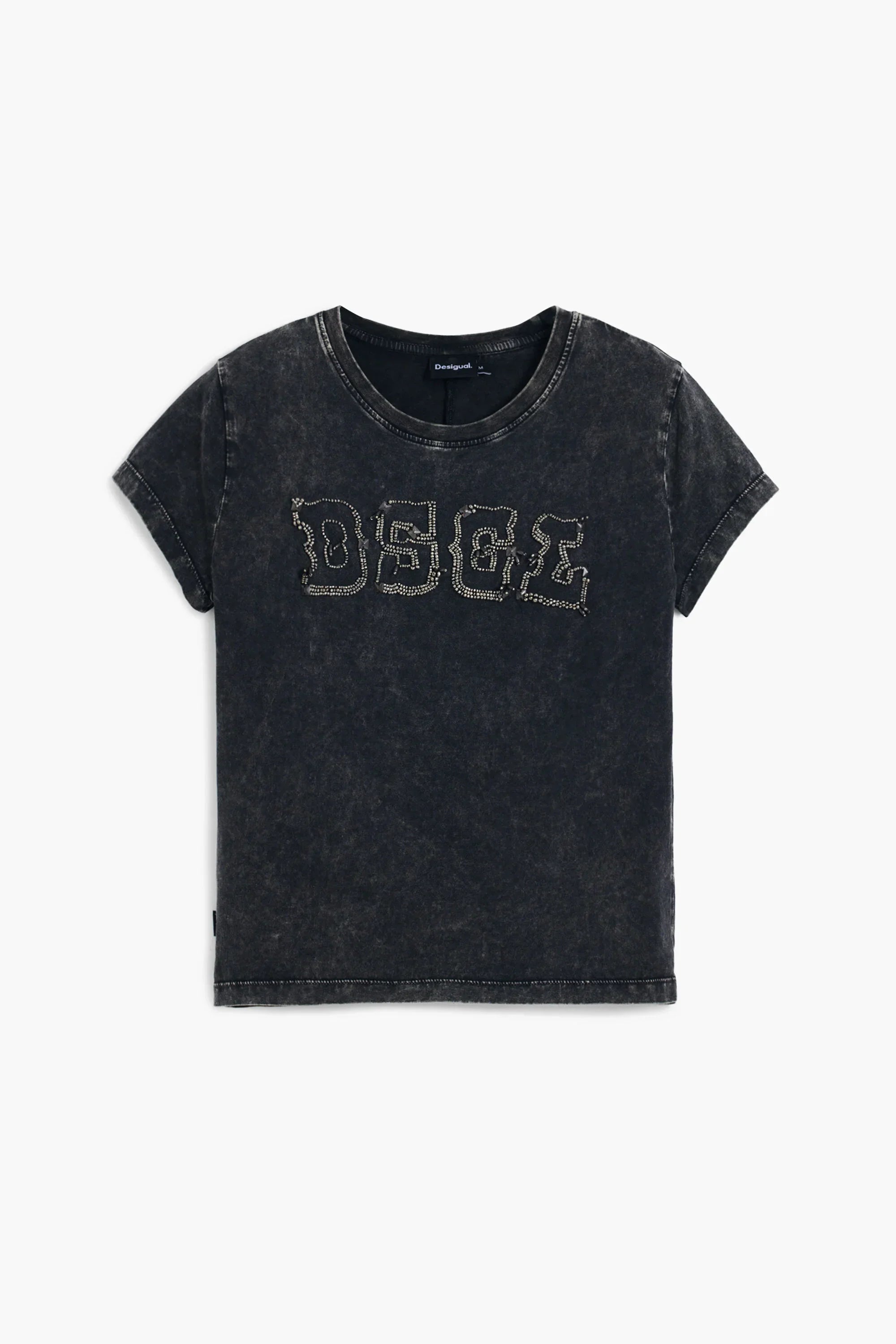 טי שירט שחורה מעוצבת באפקט ווש עם כיתוב DSQL מקולקציית CHOZEN מבית קבוצת אלפא