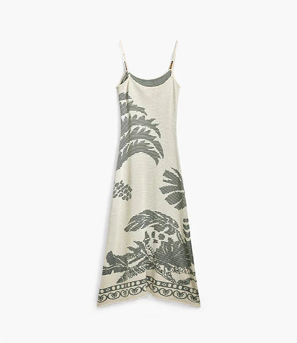 שמלת קיץ עם הדפס עלים ירוק ללוק טרנדי, מבית CHOZEN, קולקציית מותגים מובילים