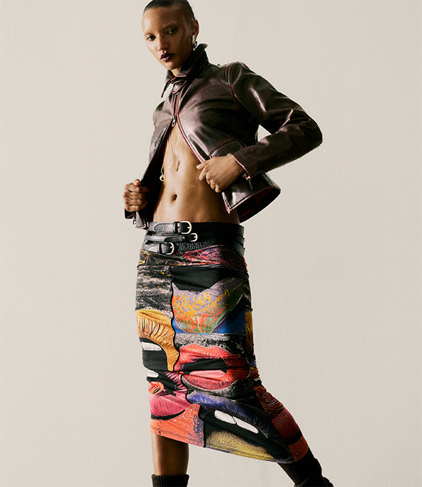 דזיגואל מעיל במראה עור לנשים