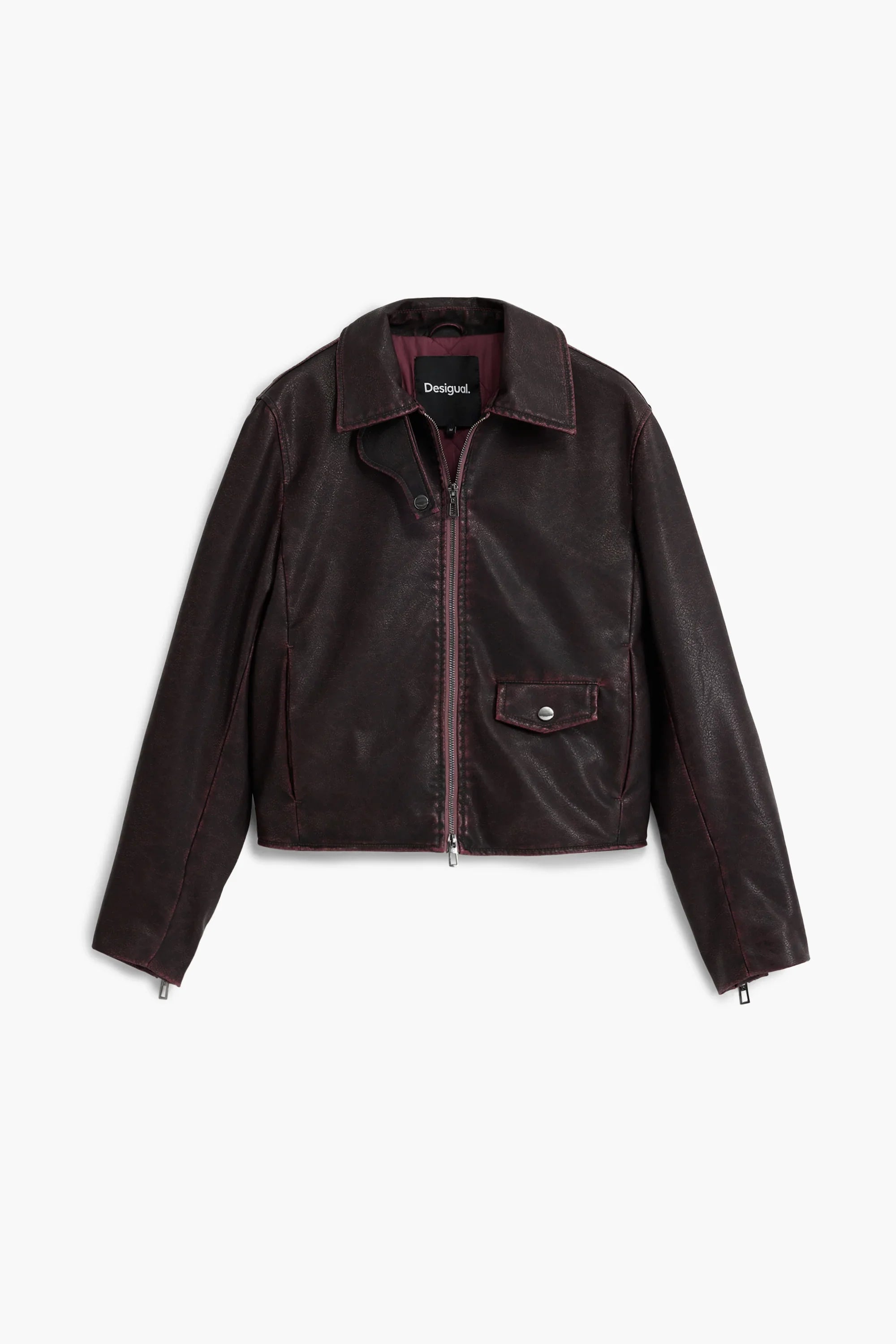 ז'קט עור חום יוקרתי לנשים מבית Desigual, עיצוב אופנתי HOMEPAGE CHOZEN