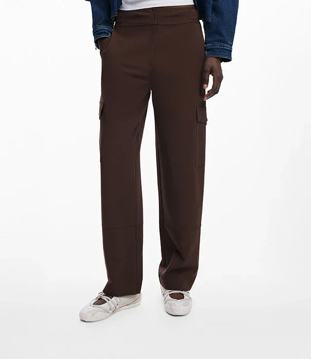 מכנסי קארגו חומים גזרה רחבה לגבר, אופנה עדכנית מחנות CHOZEN