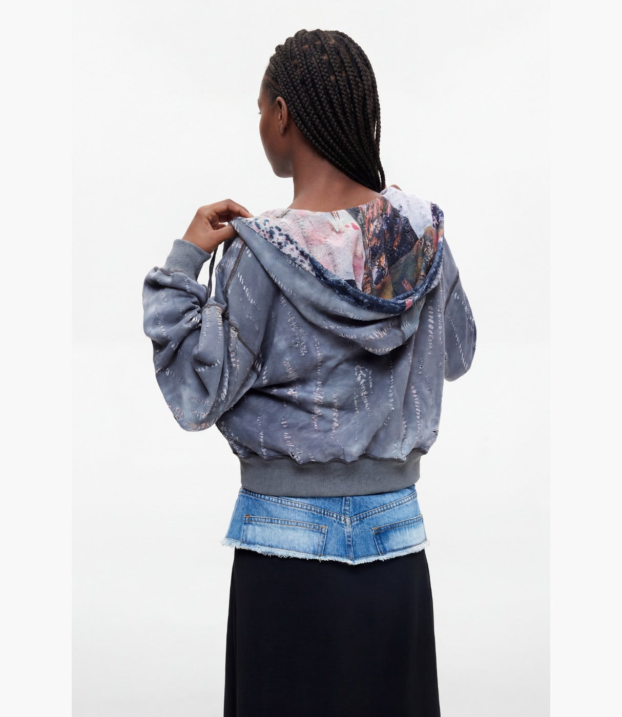 דזיגואל סווטשירט לנשים - אפור כהה