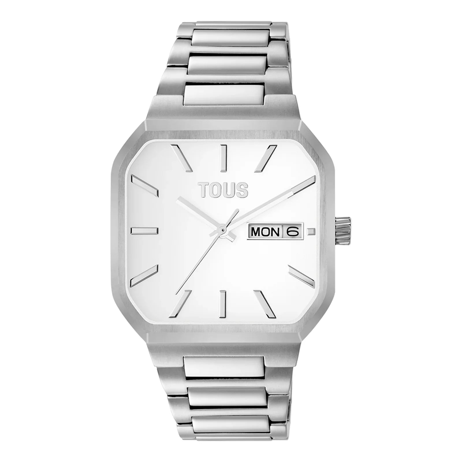 שעון יד טוס מרובע לגבר מפלדת אל חלד, תצוגת יום ותאריך, עיצוב יוקרתי CHOZEN