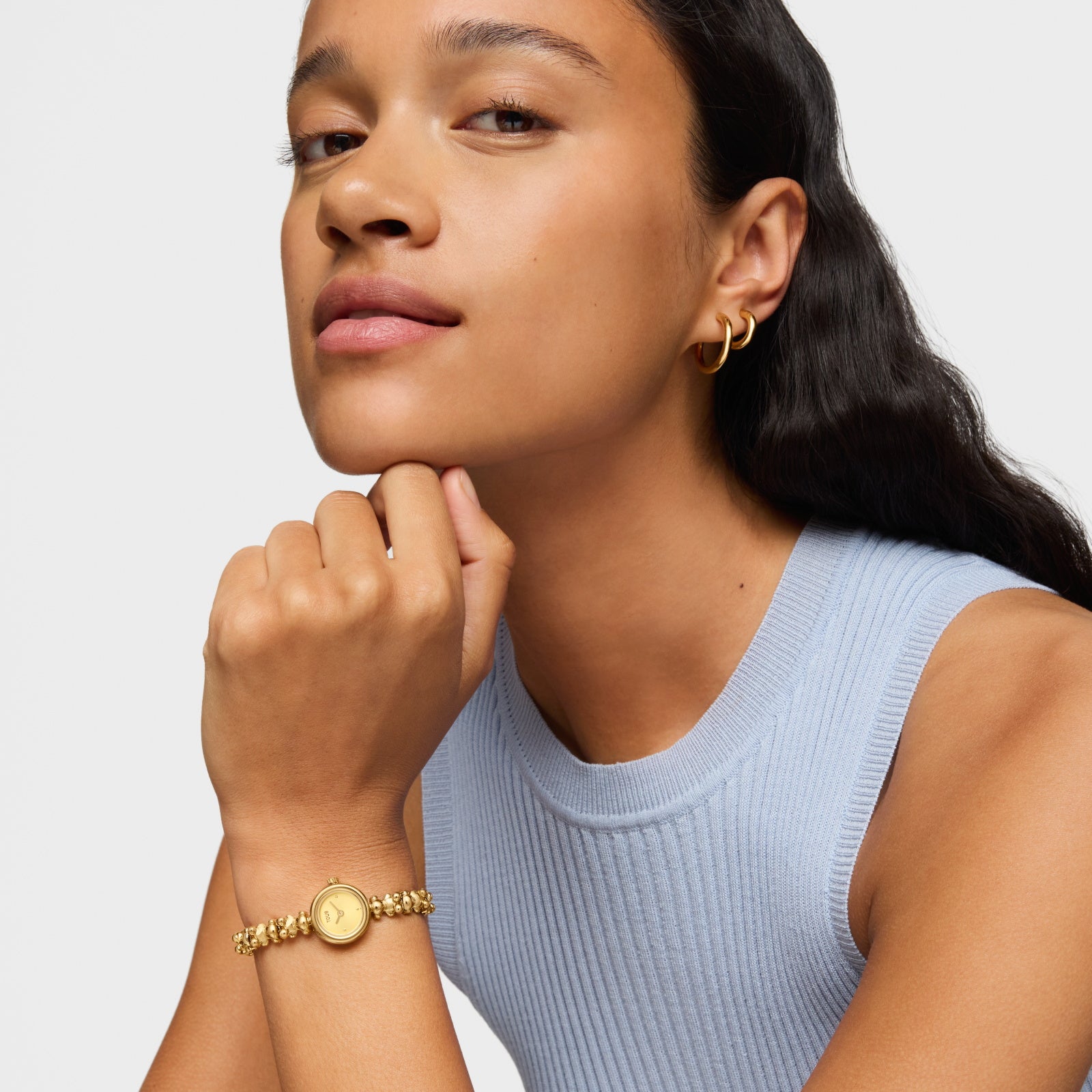 טואוס שעון אנלוגי Bold Bear Round בשילוב צמיד מפלדה בצבע זהב