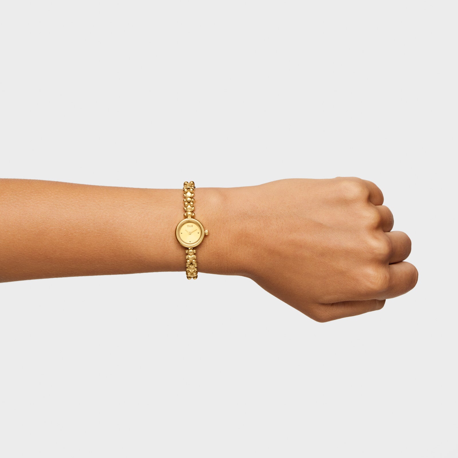 טואוס שעון אנלוגי Bold Bear Round בשילוב צמיד מפלדה בצבע זהב