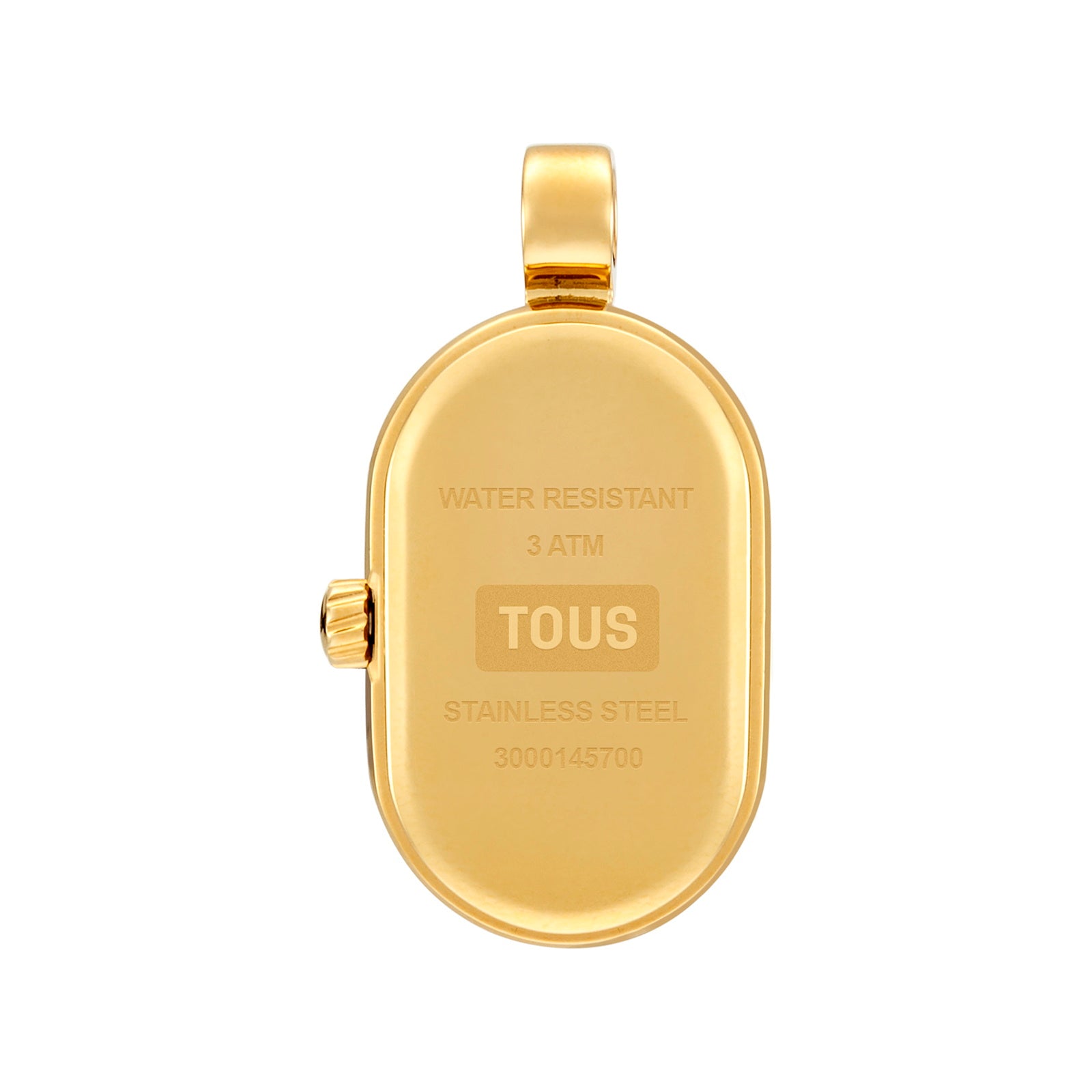טואוס תליון שעון אנלוגי Hold Oval מפלדה בצבע זהב