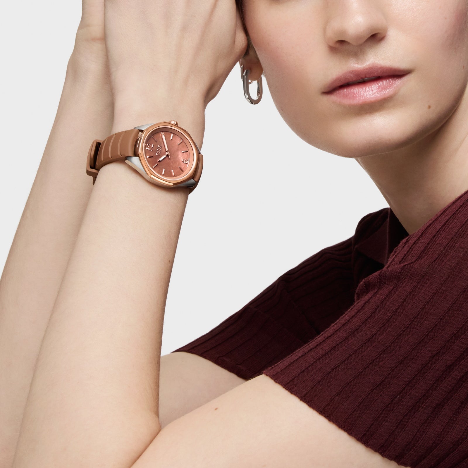 טואוס שעון אנלוגי Now Lady בצבע חום