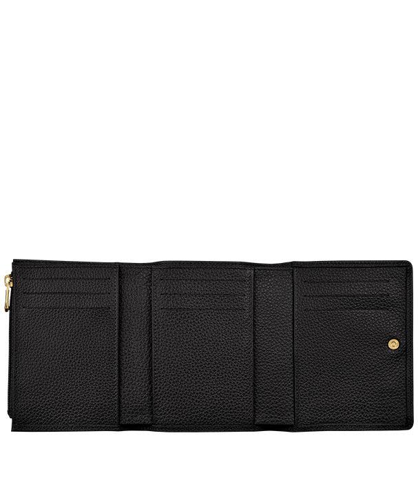 ארנק עור שחור פתוח עם תאי כרטיסים, עיצוב יוקרתי מבית CHOZEN