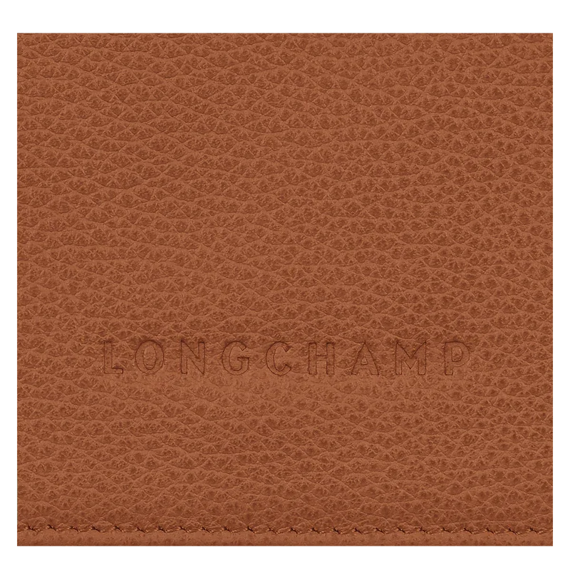 דוגמת עור חום עם הטבעה של LONGCHAMP, מוצר יוקרה מבית המותגים של CHOZEN