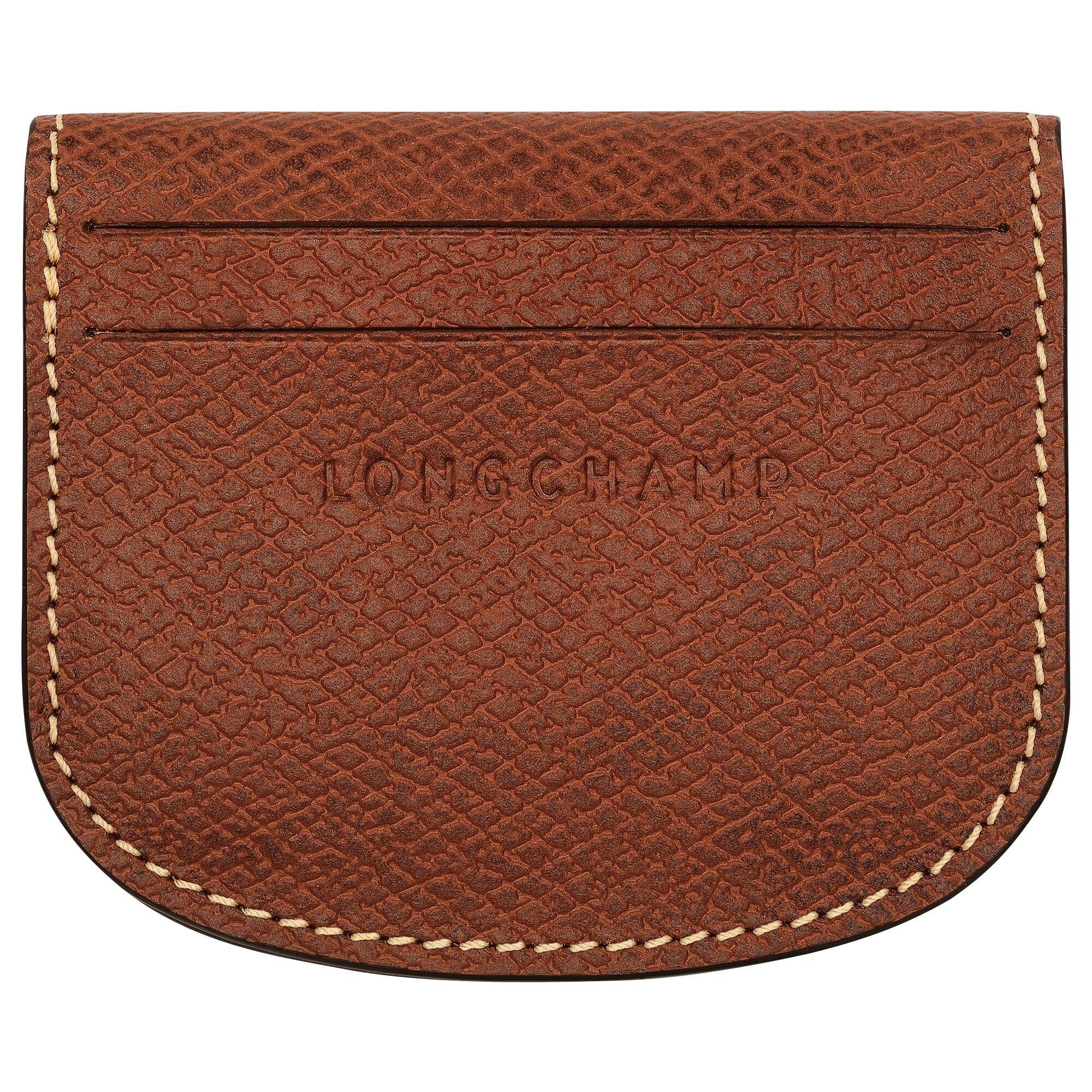 מחזיק כרטיסים עור חום מבית LONGCHAMP, עיצוב יוקרתי, נמכר באתר CHOZEN