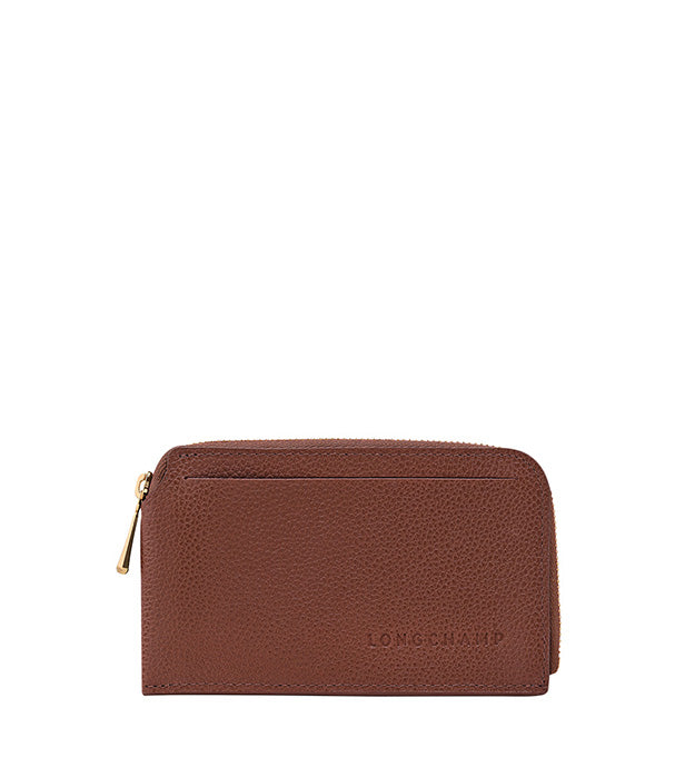 לונגשאמפ ארנק כרטיסים מעור Le Foulonné חום כהה