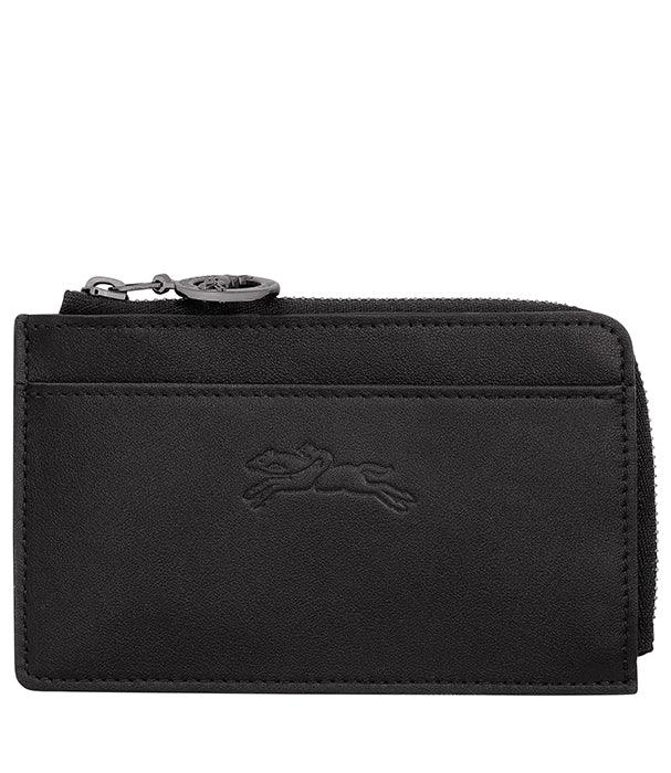 ארנק עור שחור עם רוכסן ולוגו מוטבע, מותג יוקרה מבית CHOZEN קבוצת אלפא