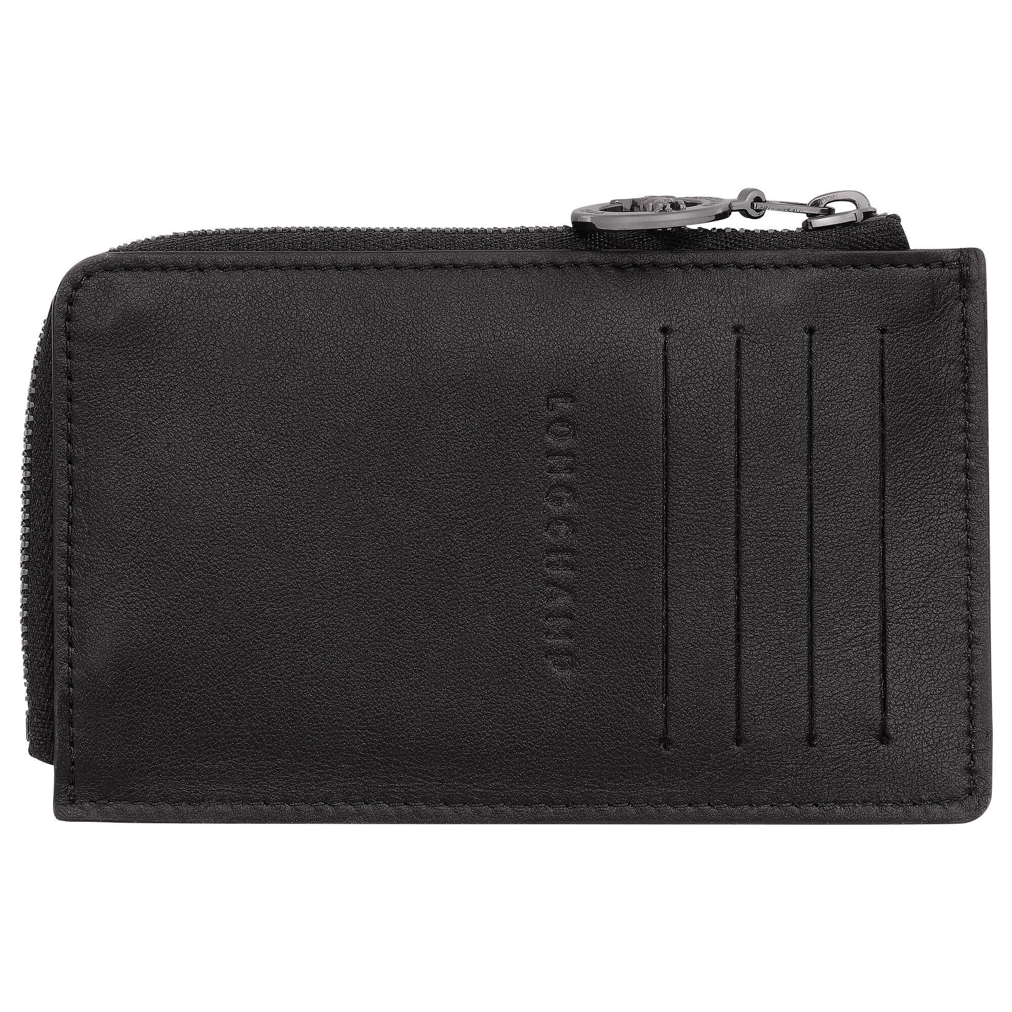 ארנק עור שחור עם רוכסן וכיסוי לכרטיסים מבית LONGCHAMP, מוצר יוקרה של CHOZEN