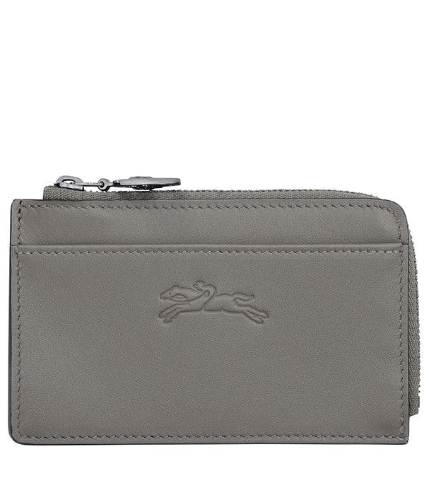 ארנק עור אפור עם רוכסן ולוגו מוטבע, מוצר פרמיום ב-CHOZEN מבית קבוצת אלפא