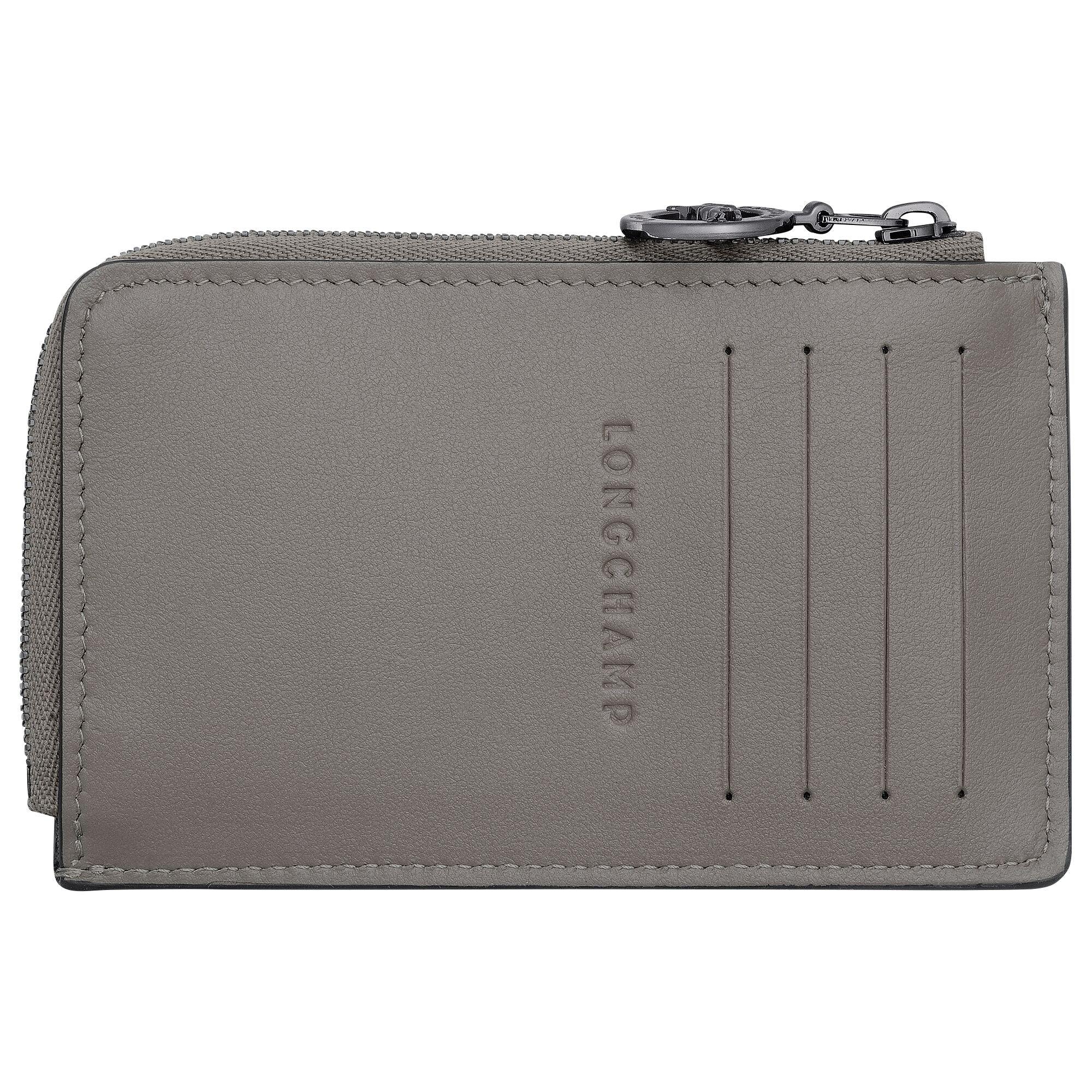 ארנק עור אפור LONGCHAMP עם רוכסן וכיסי כרטיסים, מבית היבואן הרשמי קבוצת אלפא CHOZEN