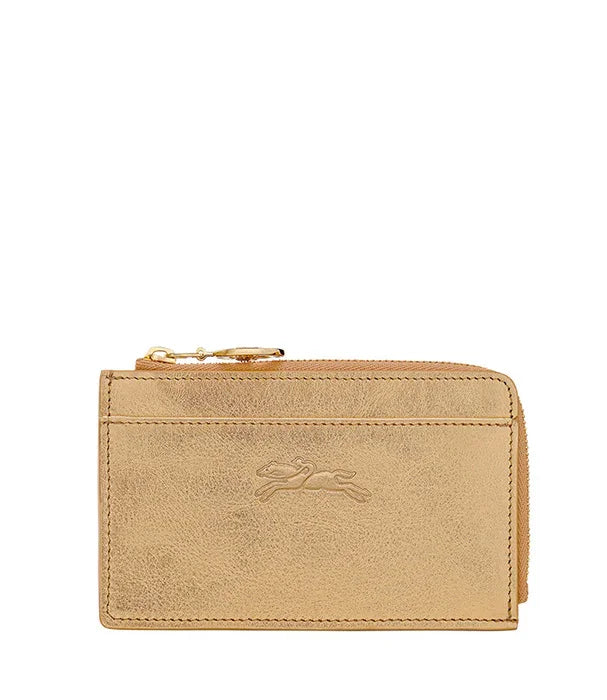 ארנק עור זהב לנשים עם רוכסן ועיטור מובלט, מוצר ממותג ב-CHOZEN