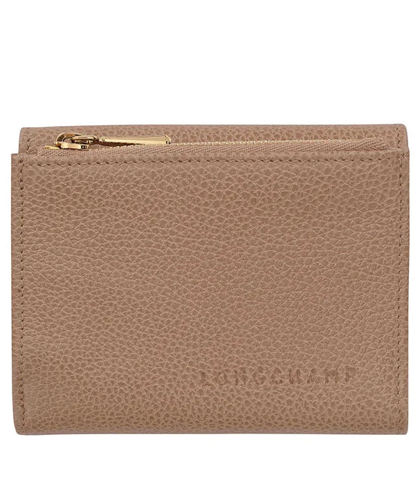 ארנק עור חום בהיר לנשים עם רוכסן זהב, מותג יוקרתי מ-CHOZEN