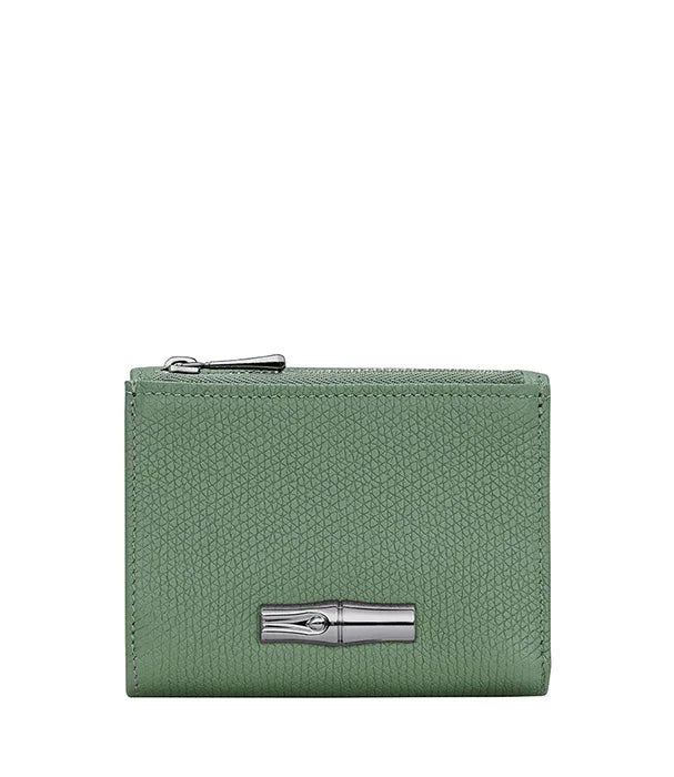 ארנק עור יוקרתי ירוק עם רוכסן ועיטור כסף, CHOZEN קבוצת אלפא