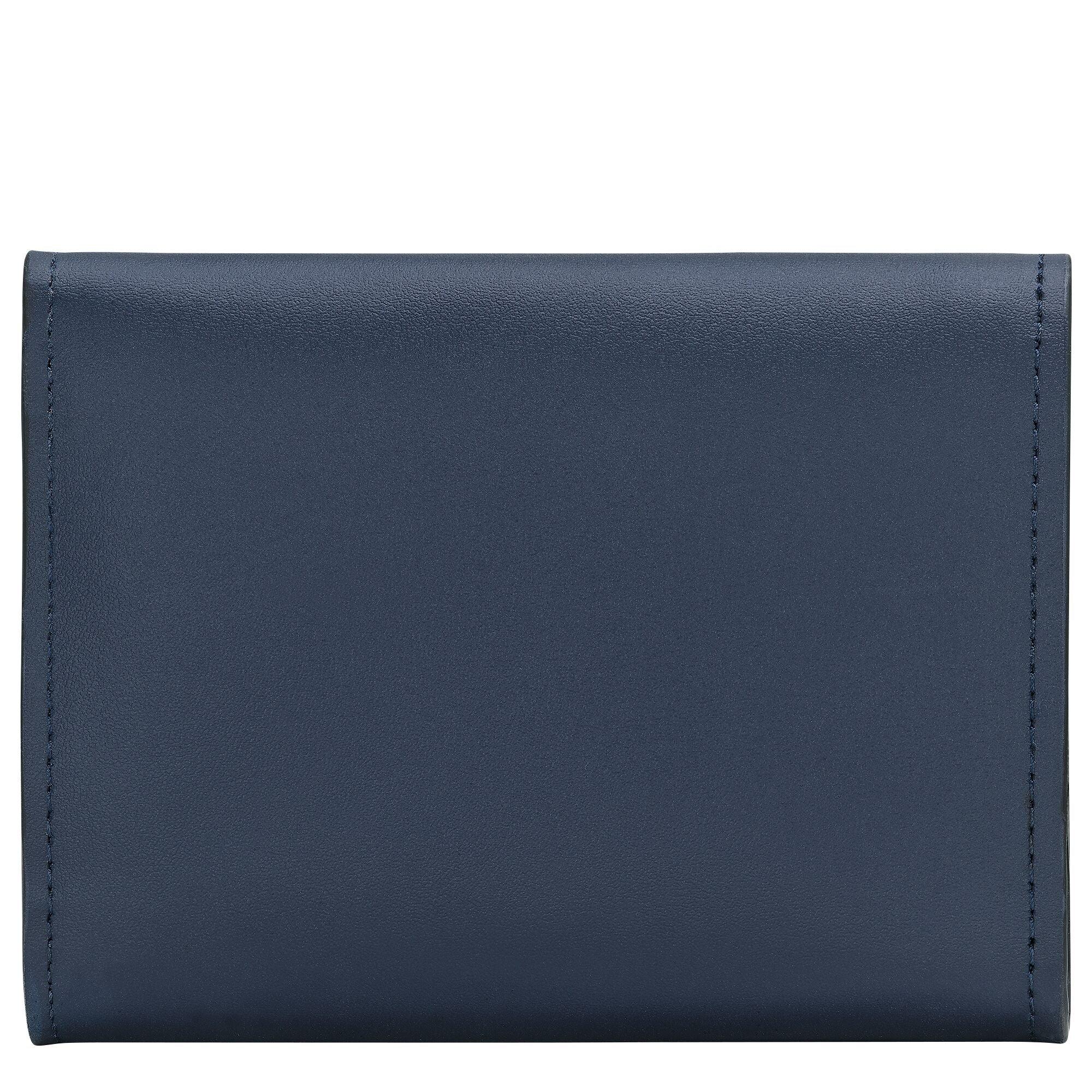 ארנק עור כחול יוקרתי לגברים, אביזר אופנה CHOZEN, רקע לבן, מראה אחורי