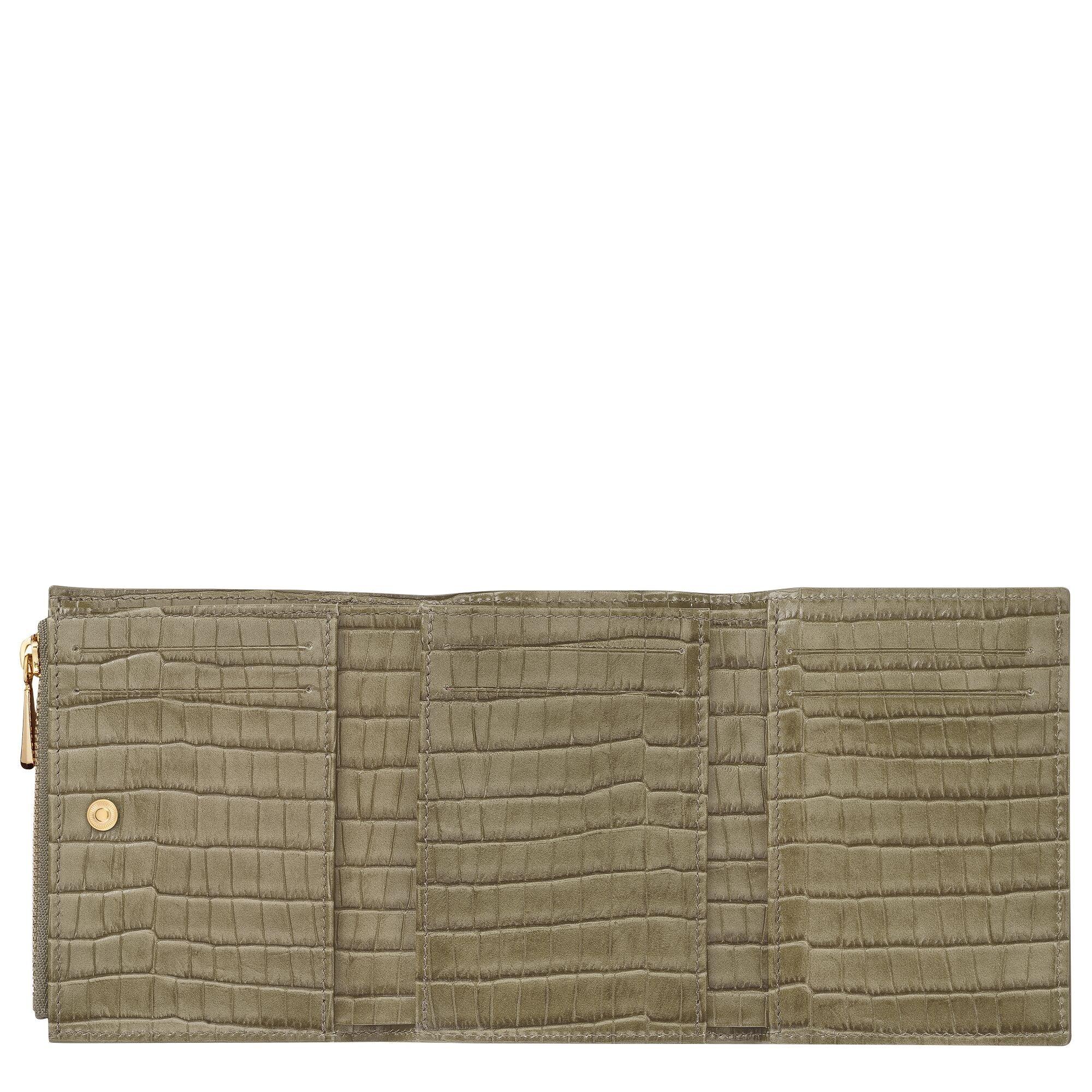 ארנק עור חום במרקם קרוקודיל פתוח, CHOZEN, מקום לכרטיסים ומטבעות, קבוצת אלפא