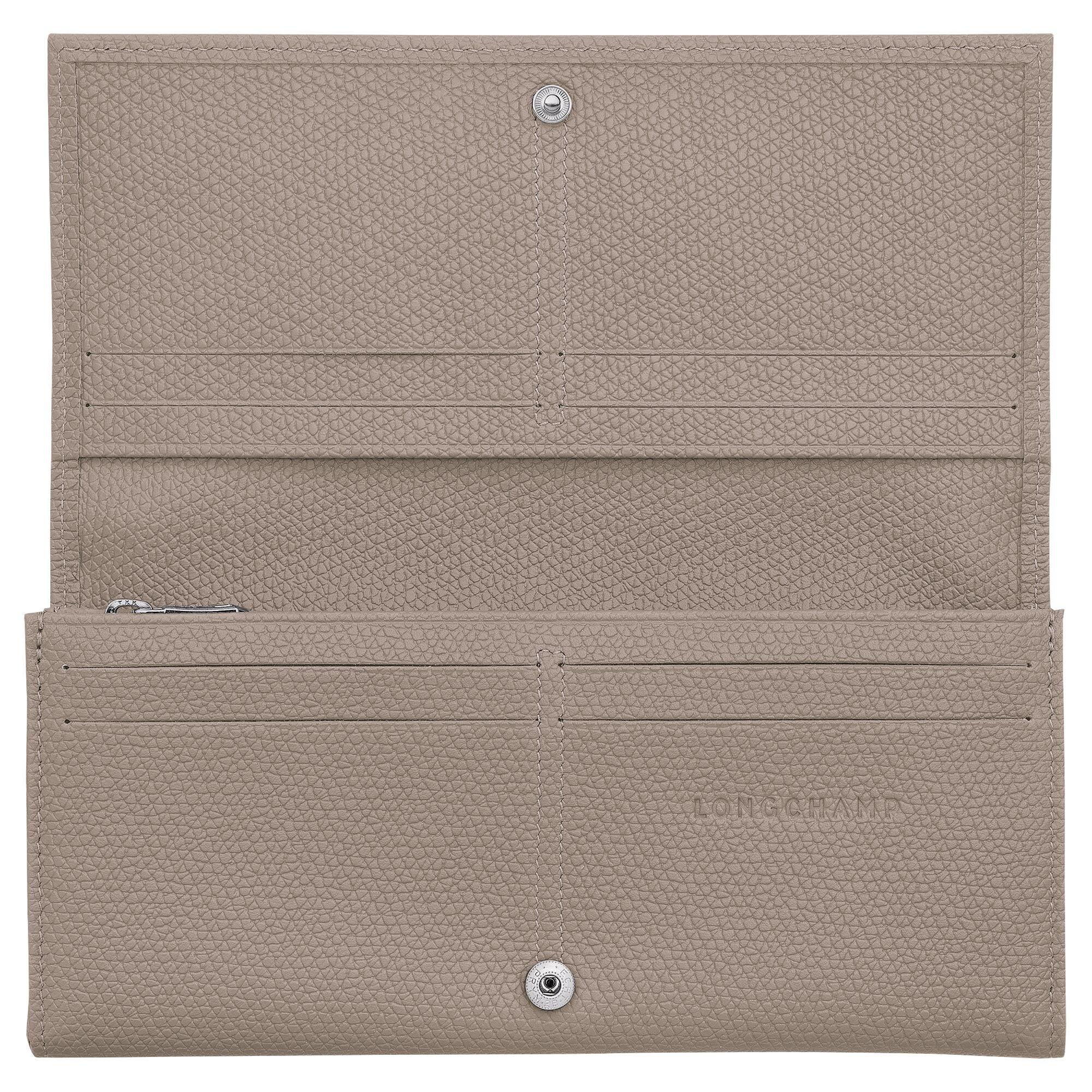 ארנק עור פתוח בצבע בז' עם כיסים לכרטיסים ותא רוכסן, מבית המותגים ב-CHOZEN