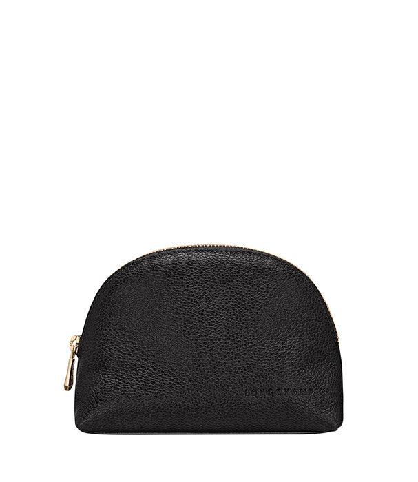 נרתיק קוסמטיקה מעור שחור עם רוכסן זהב מבית מותגים מובילים ב-CHOZEN