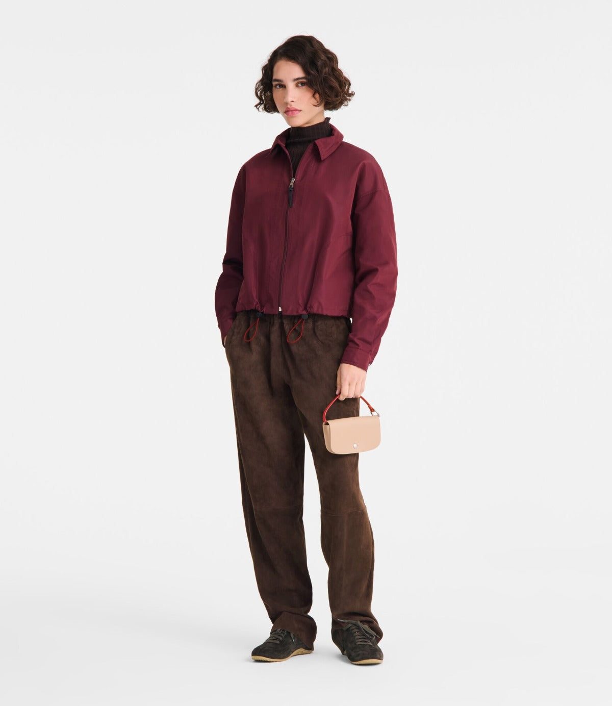 לונגשאמפ נרתיק משקפיים מעור Le Pliage Collection ורוד