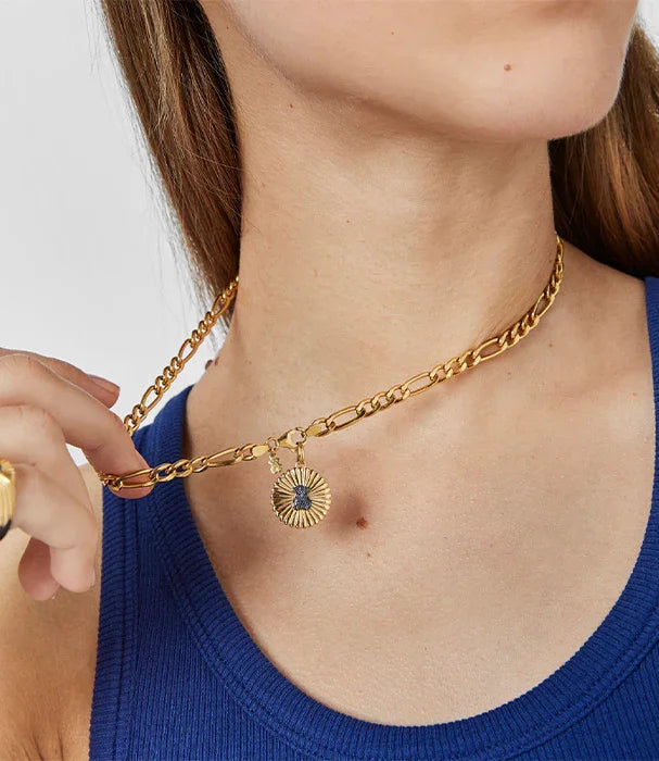 שרשרת זהב טרנדית עם תליון עגול, אופנה לנשים CHOZEN קבוצת אלפא