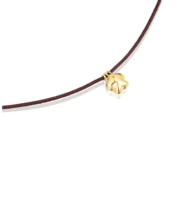 שרשרת CHOZEN עם תליון עלה זהב על חוט חום, תכשיטי אופנה יוקרתיים מבית אלפא