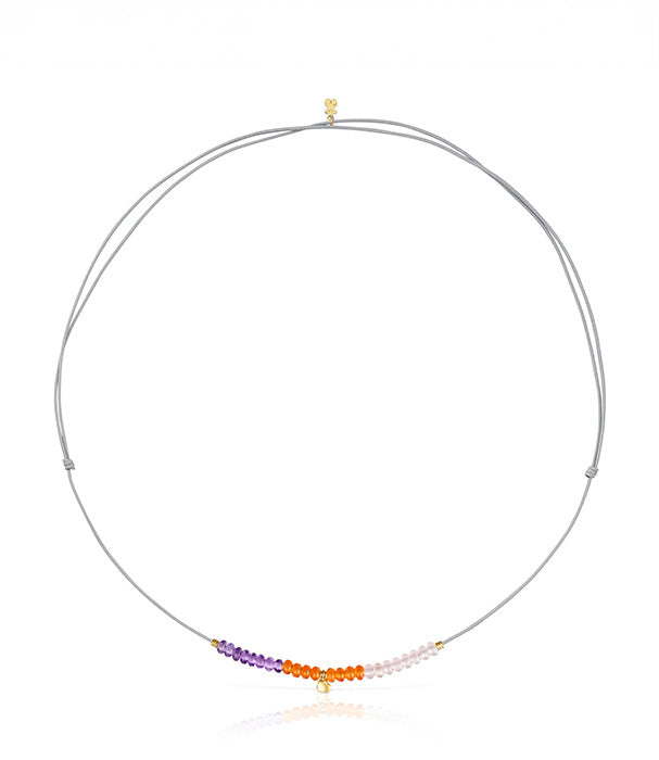 טואוס שרשרת חוט Balloon עם תליון לב ואבני חן