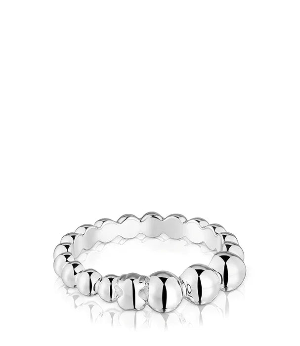 טבעת כסף בעיצוב חרוזים מבריקים, תכשיט יוקרתי באתר CHOZEN, קבוצת אלפא