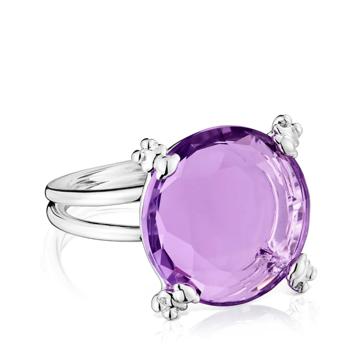 טבעת כסף עם אבן סגולה גדולה, עיצוב יוקרתי, מבית CHOZEN קבוצת אלפא