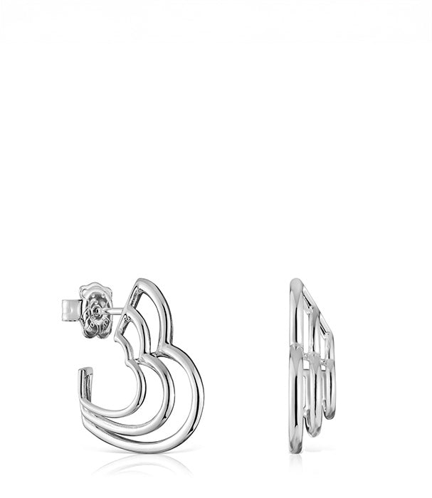 טואוס עגילים Bickie בצורת לב מכסף